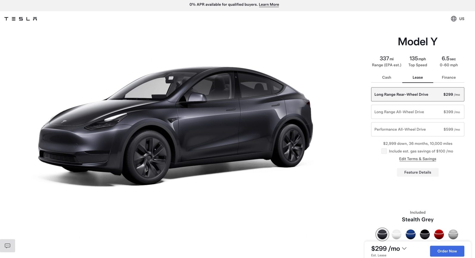 Tesla Model Y lease deal